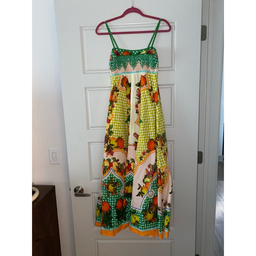 Alemais Lemonis Printed Linen Midi Dress